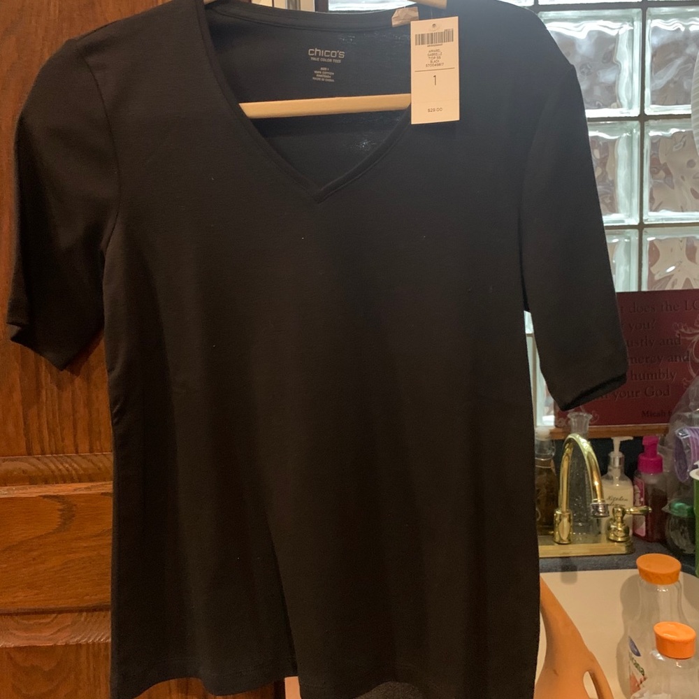 Chico’s black t-shirt